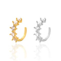 Nagosa Geometric 925 Sterling Silver 18k Gold Vermeil Stacked Cubic Zirconia Cartilage Ear Cuff Women Earrings