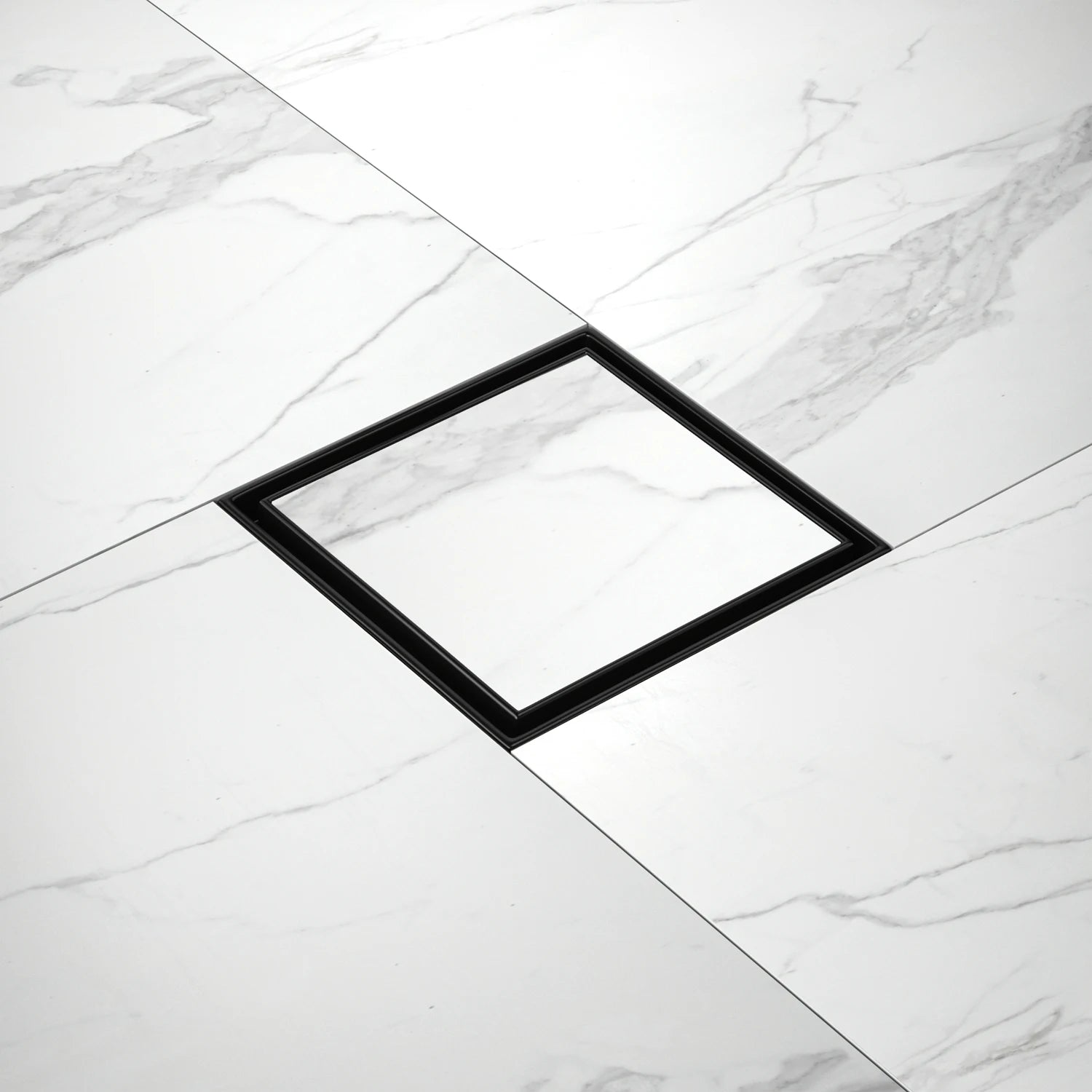 Free Shipping in USA 6x6 Inch Matte Black 304 Stainless Steel Tile Insert Invisible Floor Drain for Bathroom Square Shower Drain