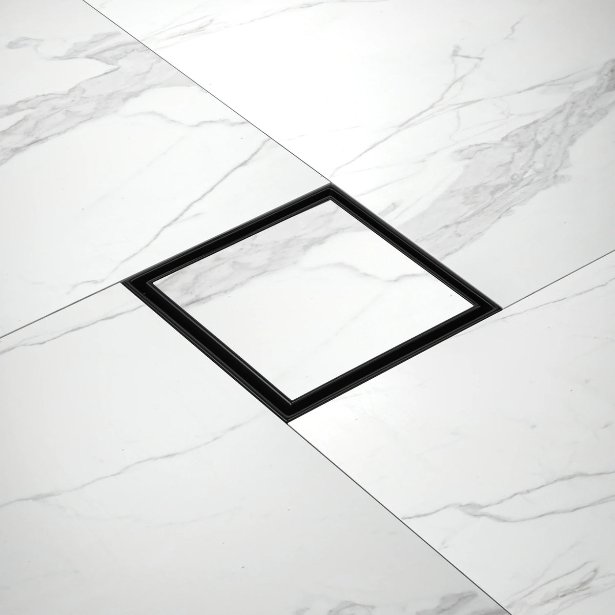 Free Shipping in USA 6x6 Inch Matte Black 304 Stainless Steel Tile Insert Invisible Floor Drain for Bathroom Square Shower Drain MegaBDM