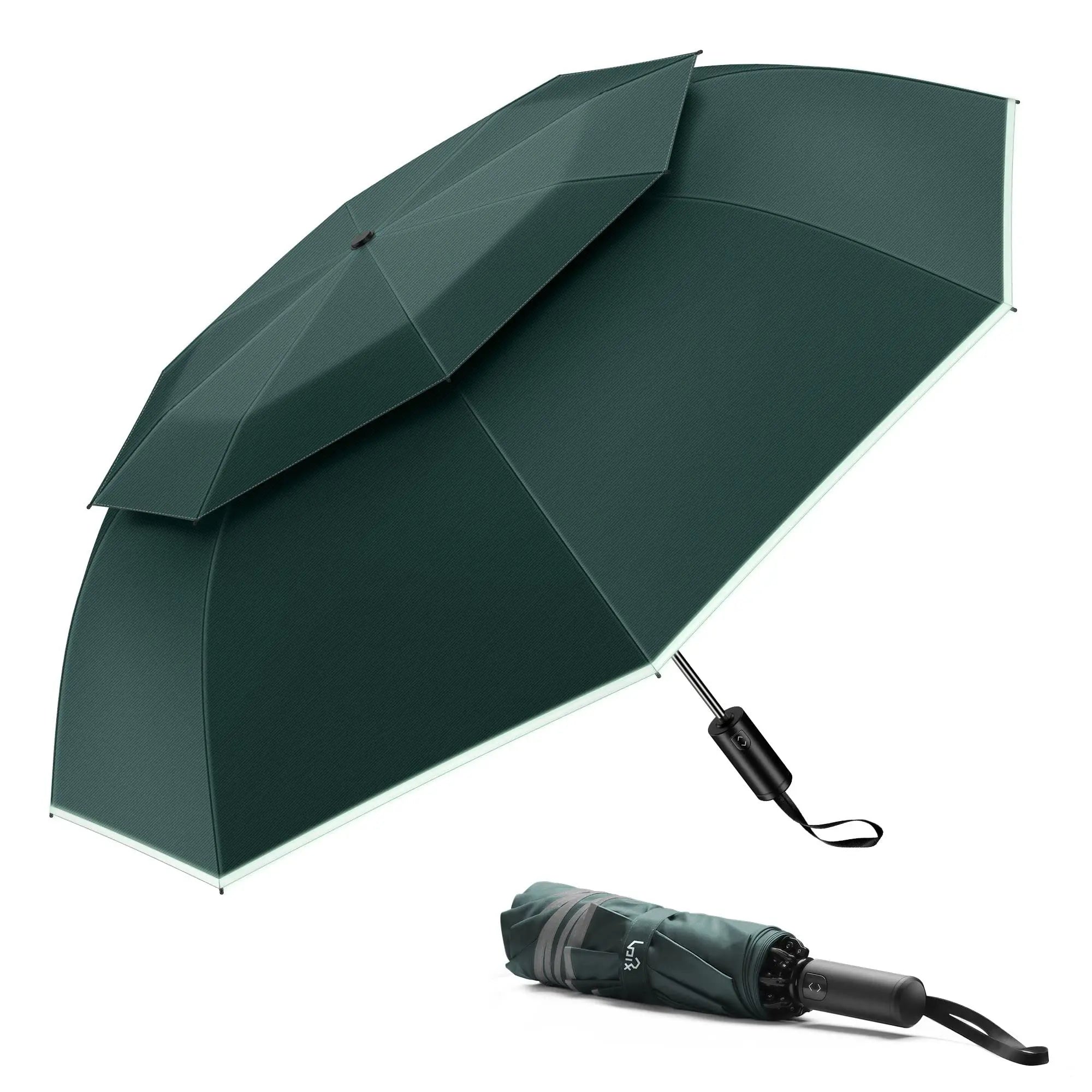 Customized Sun Production Umbrella Double Layer With air Vent Design 23 Inch Fully Automatic Folding Umbrella