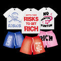 OEM Custom Wholesale Summer Heavyweight Oversized Man T-Shirt and Short Set High Quality Plus Size Men's Two Piece Short Sets
