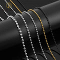 Minimalist Gold Beaded Chain Necklaces Stainless Steel Black Gold Unisex Layering Fashion Chains Necklace Jewelry