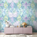 Made in Germany Photo Wallpaper Murals Animal Green Purple Blue Non Woven Vinyl Wall Mural Geometric for Hotel - 280 x 159 m
