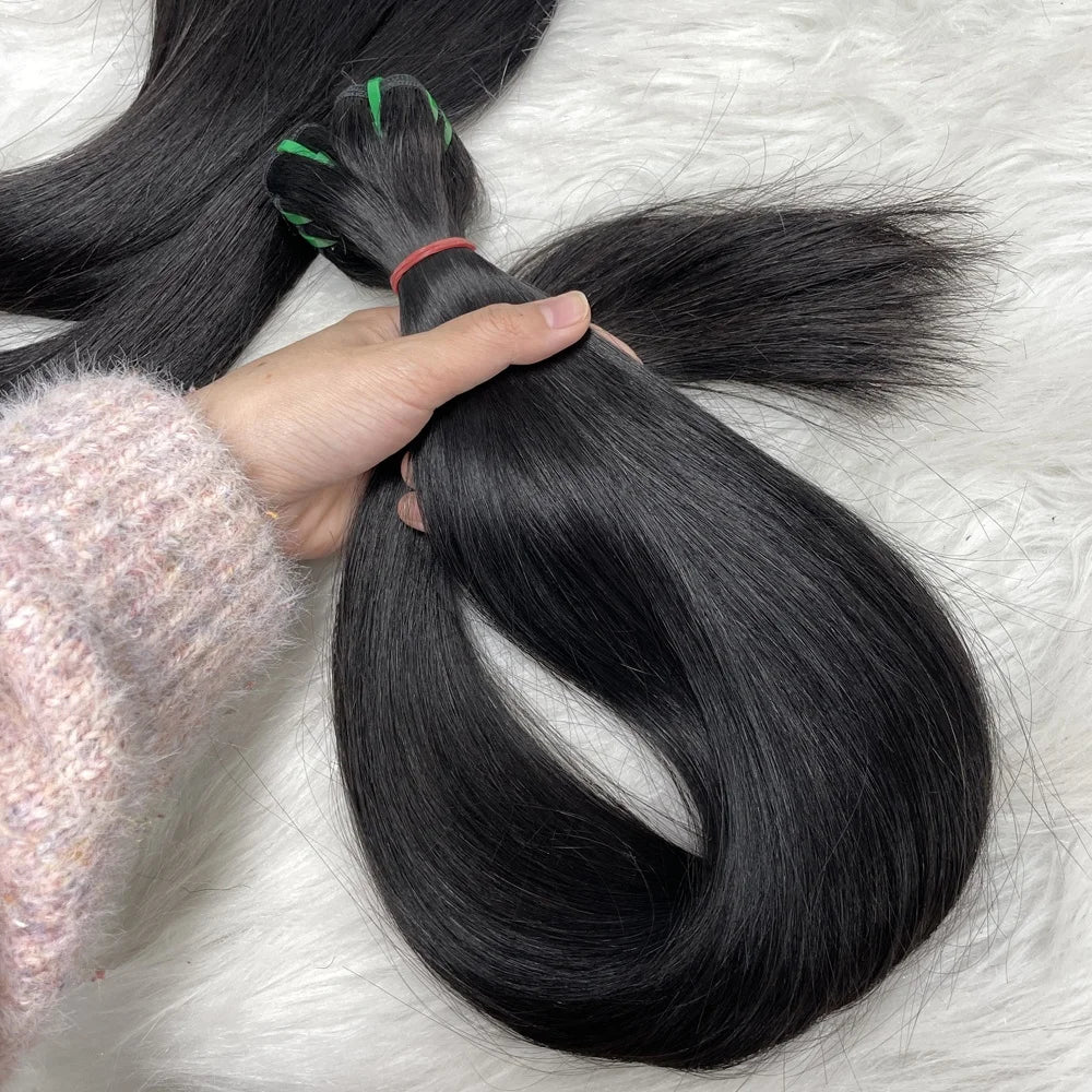 Wholesale Supplier Vietnamese Raw Hair Unprocessed Virgin Natural Silky Bone Straight Virgin Hair Double Drawn Hair Bundle