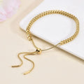 Stunning Box Chunky Chain Stainless Steel 18K Gold Plated Adjustable Slider Chain Bracelet for Women