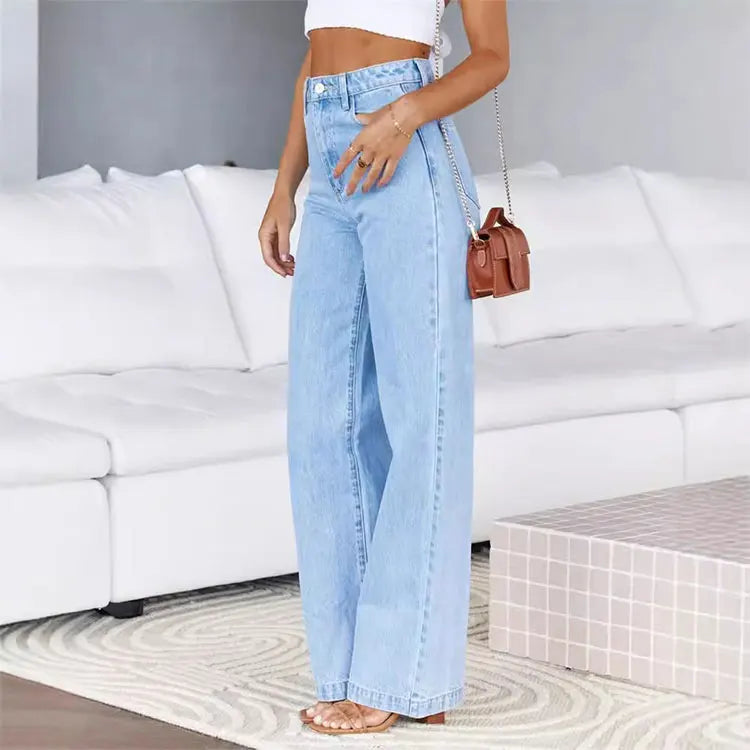 Xintang Women's 2025 New Hot-Selling Stretch Wide-Leg Denim Pants - Fashion Washed
