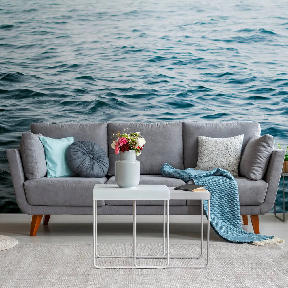 Germany Made Modern Floral Blue White Non Woven Vinyl Wall Mural for Bedroom Living Room Hospital Use Sound-Absorbing