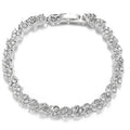 Fashion Heart Shaped Diamond Silver Plated Roman Simple Bracelets Women Crystal Bracelet Stainless Steel Jewelry Wholesale