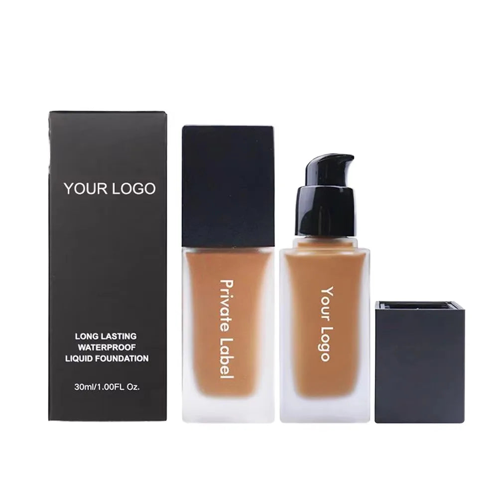 Custom Your Logo Vegan Waterproof Whitening Moisturizer Liquid Pressed Foundation Cream Powder Sunscreen Concealer Dark Skin