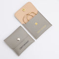PUPPYSEW Light Grey Custom PU Jewelry Bag with Button PU Jewelry Pouch  Jewelry Packaging Bag Fake Leather  Pouch Bag with Logo