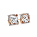 Brass Women's Simple Stud Earrings Versatile Rose Gold Zirconium Screw Pattern Trendy for Party & Wedding Fashion