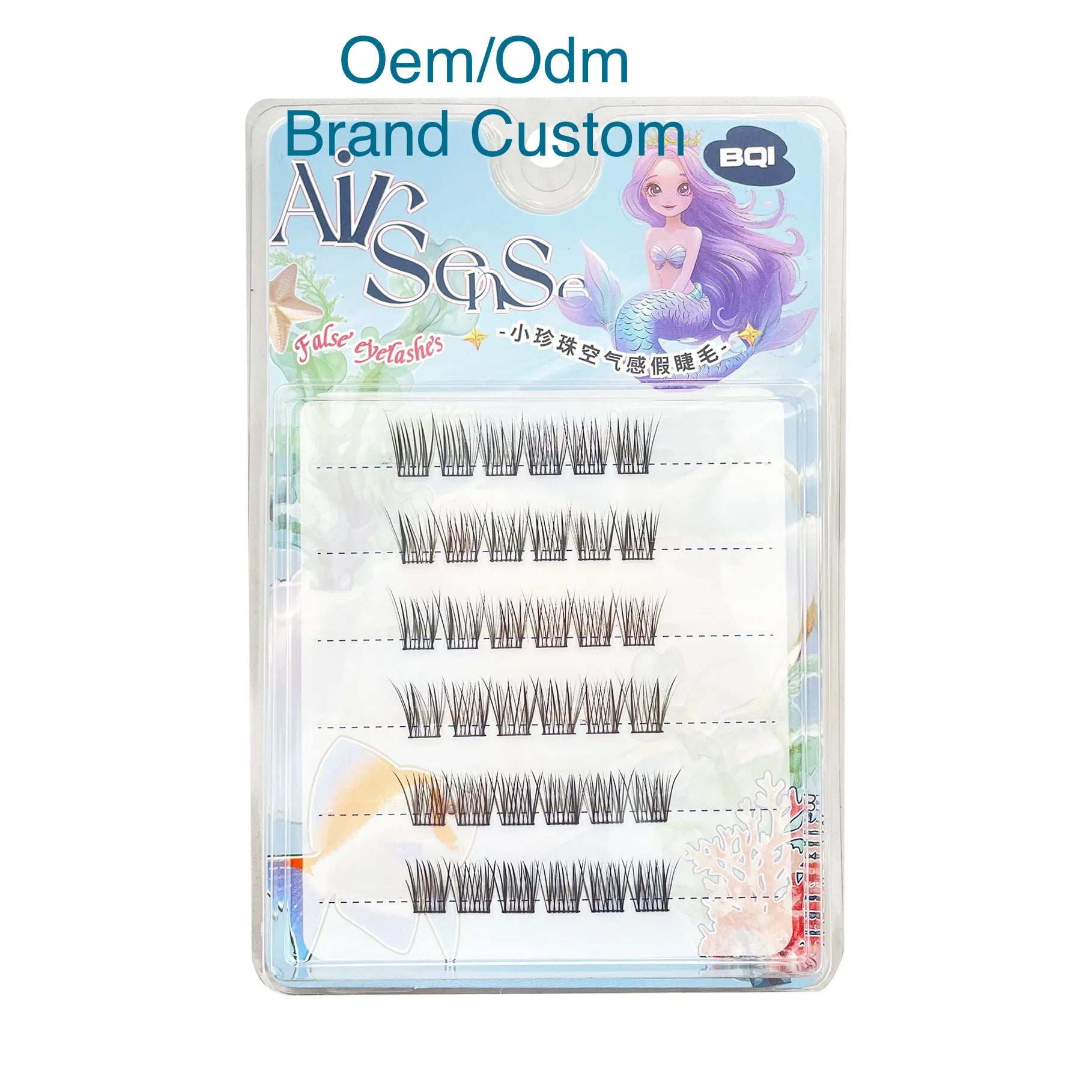 36-cluster Lashes Oem/Odm New Package Private Label Air Sense Clear Pearl Mermaid  Diy Segmented Eyelashes