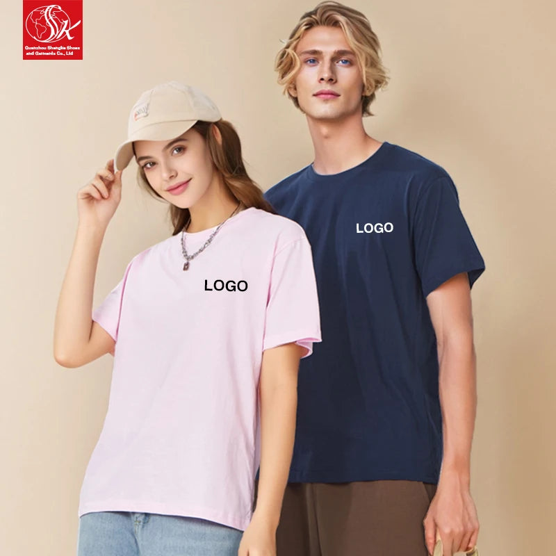 SK 220g 100% Cotton Knitted Clothing Plain Tshirts for Printing Famous Brands Solid Pattern Shirt Transfer Printer