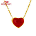 Gold Necklace Women's Artificial Golden Kiwi Heart-shaped Pendant Gold-plated Necklace Dripping Red Heart Ornament 24k Gold MegaBDM