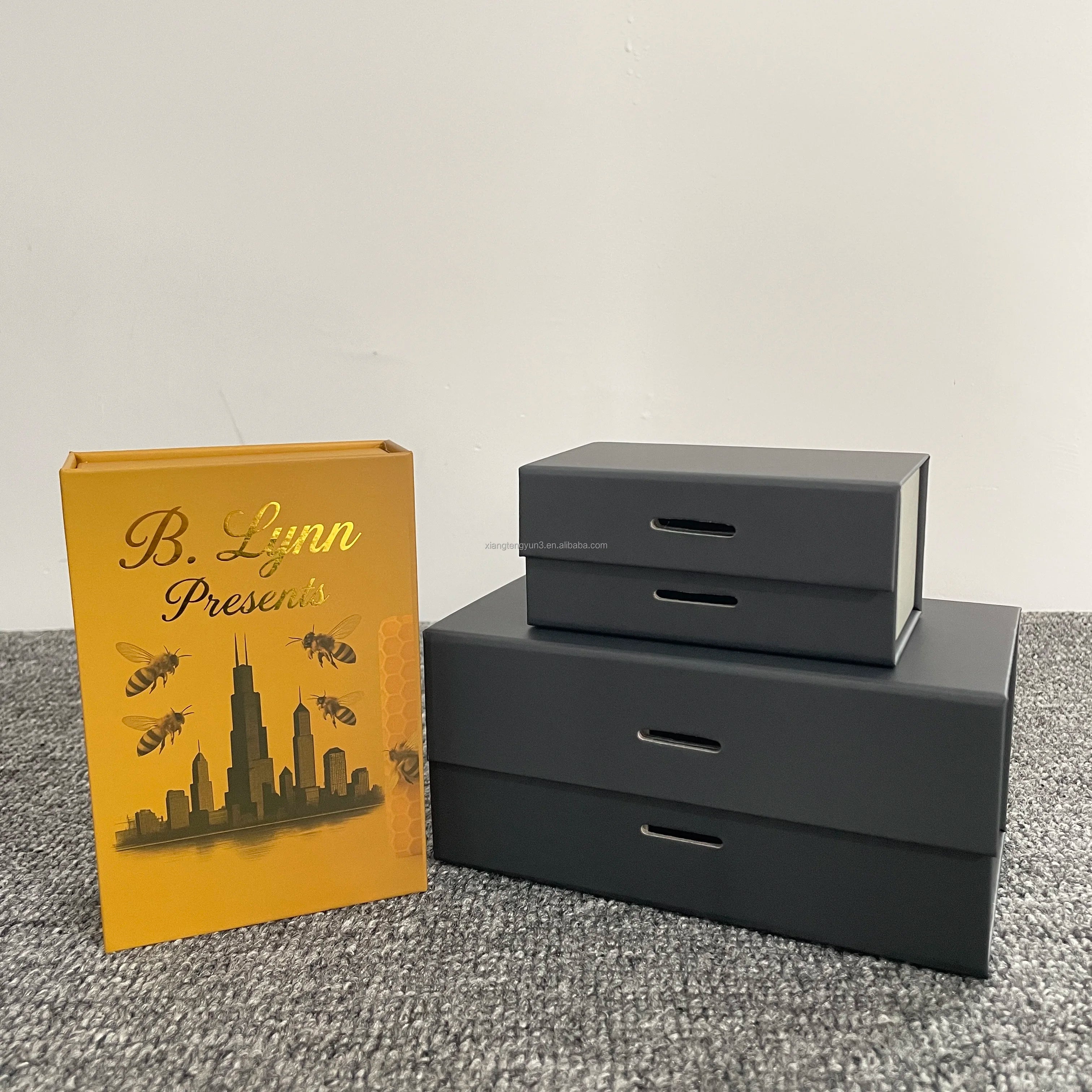 Luxury Recycled Magnetic Box Rectangle Aircraft Boxes Guangdong With Design Low MOQ with Matt/Glossy Lamination Gold Foil Logo