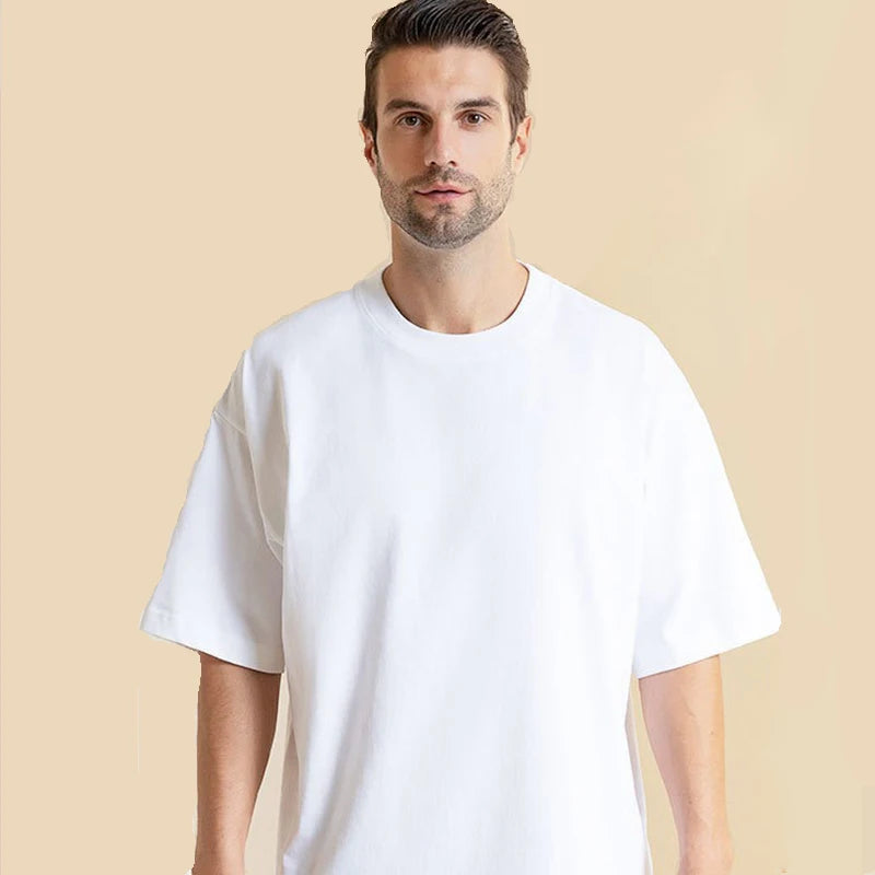 300gsm White t Shirts in Bulk Plain Cotton Heavyweight T-shirts Oversized Unisex 300gsm MegaBDM