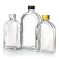 Reusable Clear Glass Juice Bottle Beverage Containers With Aluminum Cap