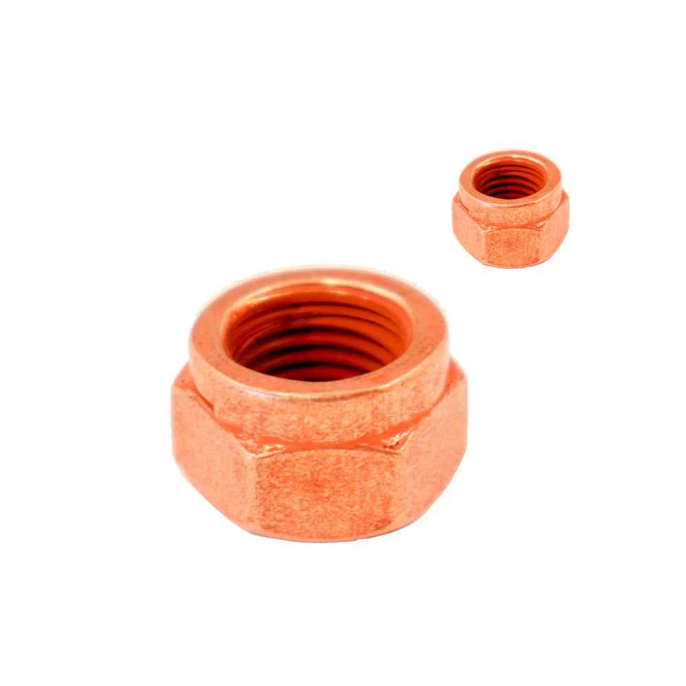 OEM Copper Plated Self-Locking Flange Nuts - M8-M12 High Temperature Resistant Exhaust Manifold Nut Set for Automotive & Marine