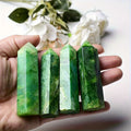Wholesale Additive Color Green Moonstone Point Polished Gemstone Crystal Point for Living Room Bedroom Decor