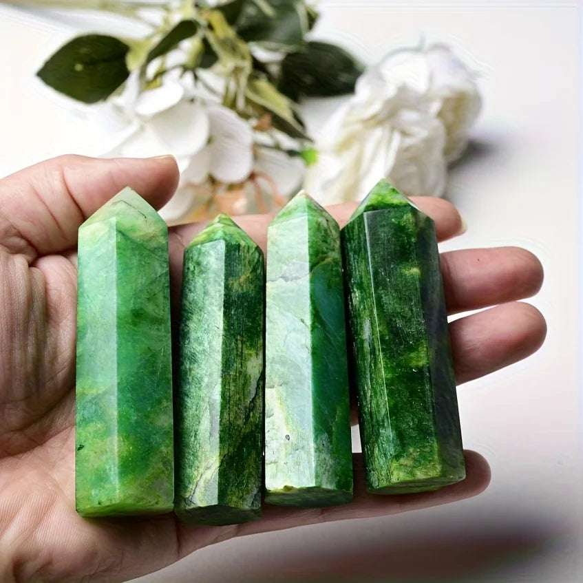 Wholesale Additive Color Green Moonstone Point Polished Gemstone Crystal Point for Living Room Bedroom Decor