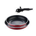 Bergner Click&Cook Set of 2 Frying Pans 22/26cm Red Pressed Aluminum + Removable Handle