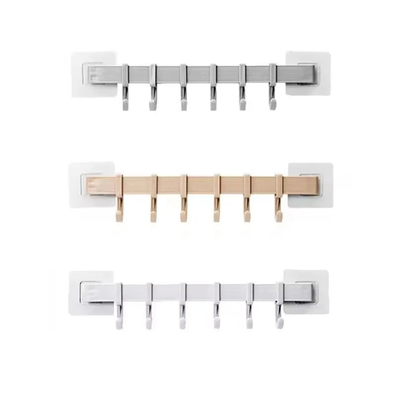 In Stock Spot Household Multifunctional Seamless Wall Hook Kitchen Hook Rack Punch-free Strong Viscose Bathroom Hooks Rail