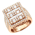 14K Yellow Gold Women's Pinky Natural Stone Diamond Ring 3.5 Carat Marquise Baguette Cut Romantic Statement Jewelry Anniversary