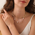 Daily Wear Wholesale Dainty Elegant Fashion Tarnish Free Stainless Jewelry Gold Plated Pearl Layering Chain Necklace for Women