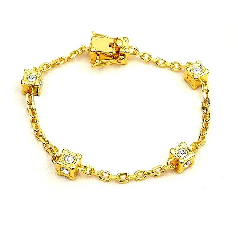 Cube with Diamond Spring Buckle Lady Bracelet
