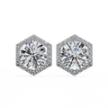 CVD Lab Grown Diamond Earring Wire Brilliant Cut CROWN Shape Alloy Vintage IGI Certified 10K-18K OME Screw Back Competitive