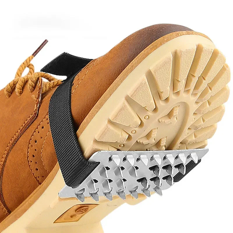 26-Tooth Outdoor Crampons Anti-Slip Mountaineering Shoe Covers with Velcro Stainless Steel Ice Grips for Snow Traction