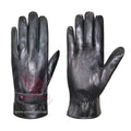 Wholesale Genuine Leather Winter Windproof Sheepskin Driving Motorbike Gloves for Men Plain Design Touchscreen Needle Detection