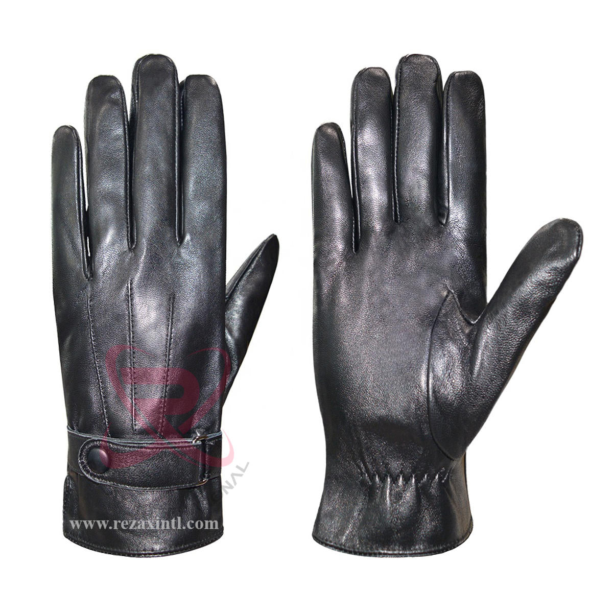 Wholesale Genuine Leather Winter Windproof Sheepskin Driving Motorbike Gloves for Men Plain Design Touchscreen Needle Detection