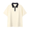 Oem customized half zipper contrast color lapel short sleeve custom logo catering milk tea shop workwear t shirt MegaBDM