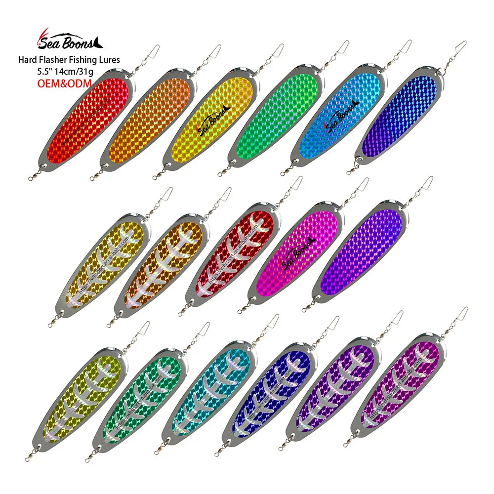 Sea Boons 5.5" Marlin Mahi Fishing Lures UV Fishing Salmon Trolling Spoons Saltwater Hard Bait