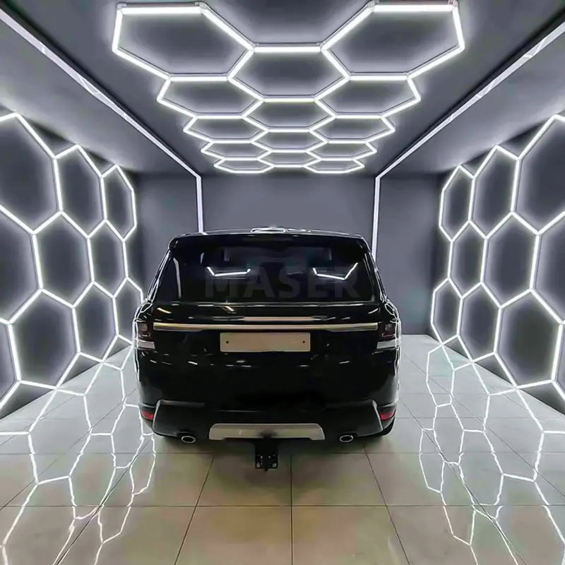 Hexagon Ceiling Lights Shop Lamp 110V Dimmable 5CCT Honeycomb Light Hexagonal Garage Light