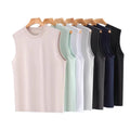 Bangladesh China Factory Price 220g Mens Trendy Roman Cotton Crew Neck Solid Color Loose Fit Sports Vest Sleeveless T Shirt