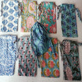 Custom Made Organic Cotton Block Printed Drawstring Bags-Stylish Eco-Friendly Security Accessories for Perfume Lipstick Cosmetic