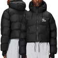 Customizable Heavy Goose Winter Jacket Breathable Waterproof Cropped Short Puffer Front Canvas Zipper Plus Size High Coated