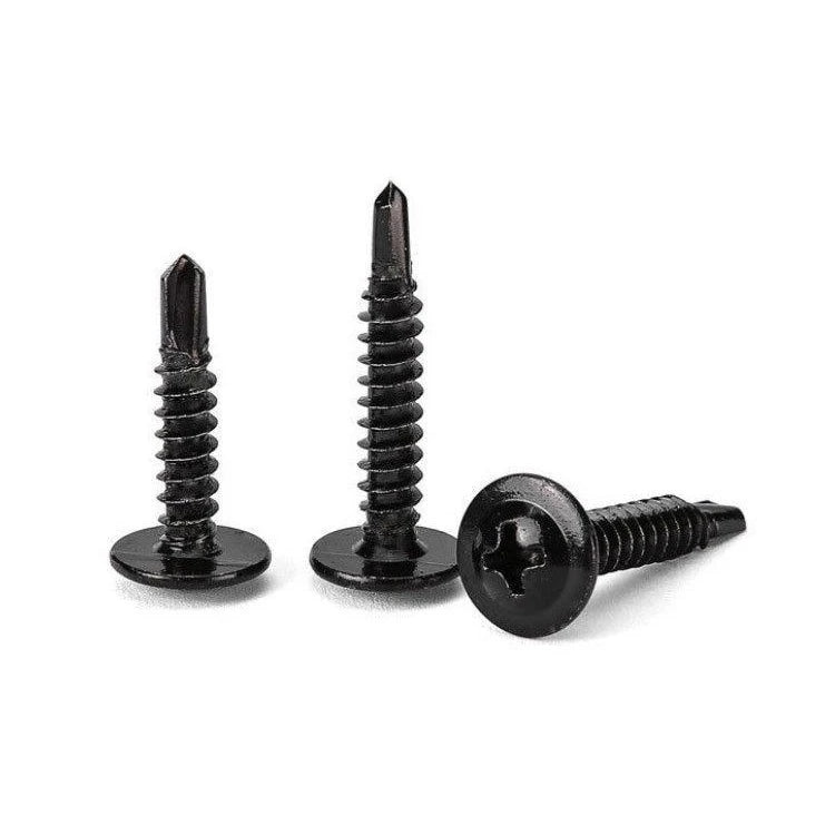 M4.2 M4.8 M5.5 #8 #10 #12  Black Coated Stainless Steel 410 Modified Phillips Truss Head Tek Screws