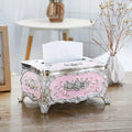Luxury European Style Desktop Household Gold Silver Blue Black Pink Red White Small Plastic Napkin Tissue Paper Box
