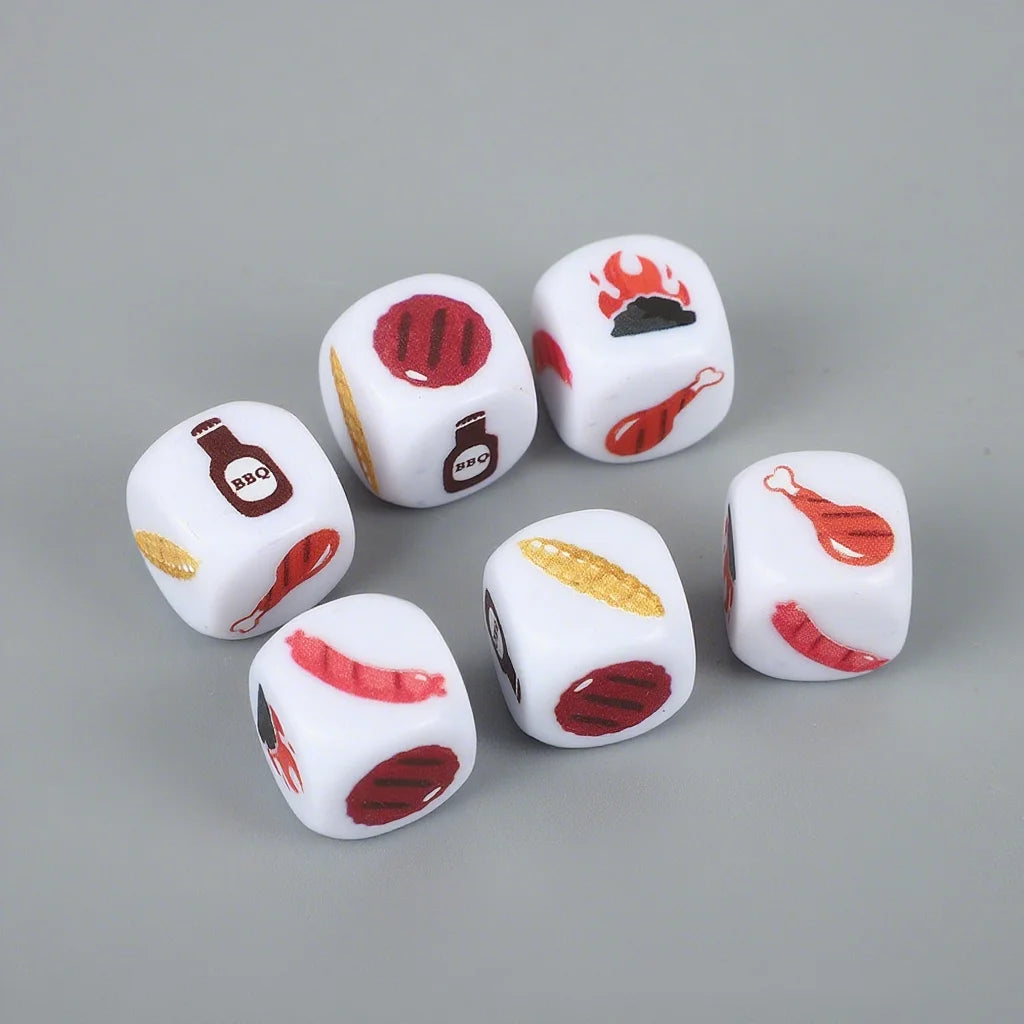 20mm D6 Acrylic Polyhedral Dice Set UV Color Printing Cube for Kids Educational Toys Telling Stories in Random Combinations