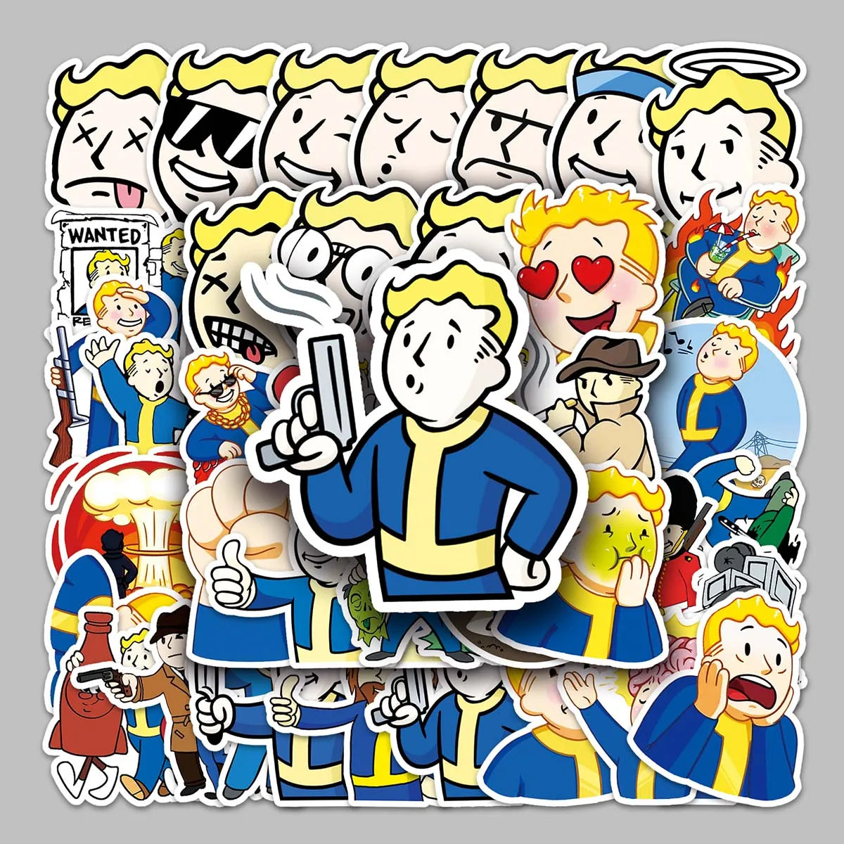 50PCS Hot Selling Game Peripheral Trend Personality Radiate Sticker Headset Refrigerator Desktop Scooter Sticker