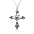 Wholesale Gold Plated Link Chain Peace Women Stainless Steel Crystal Religious Cross Necklace