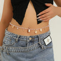 European American Style Beach Shell Starfish Waist Chain Ocean Pearl Conch Body Jewelry Waist Accessory for Women