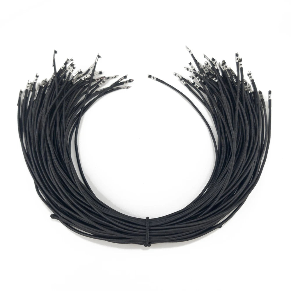 1.7mm Black Elastic Cord with Stainless Steel T-Bar Fastener 315mm Length Packaging & Printing Product Category
