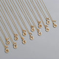 A to Z 26 Alphabet Sterling Silver 925 Sterling Silver Zircon Gold Plated Initial Capital Letter Pendant Necklace for Women
