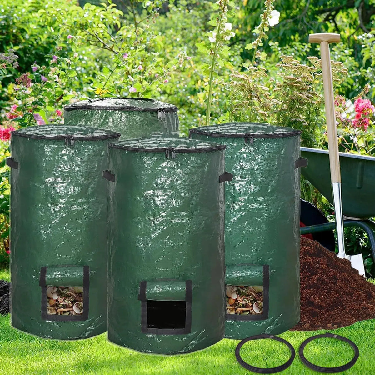 Anhui Haolin Heavy Duty Collapsible Durable PE 150gsm Compostable Garden Trash Bags Factory Direct Sale 3-5 Years MegaBDM
