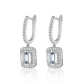 XKZ002 New Arrival Fashion Luxury Square Emerald Cutting 1Ct Moissanite 925 Sterling Silver Fine Jewelry Drop Earrings for Women