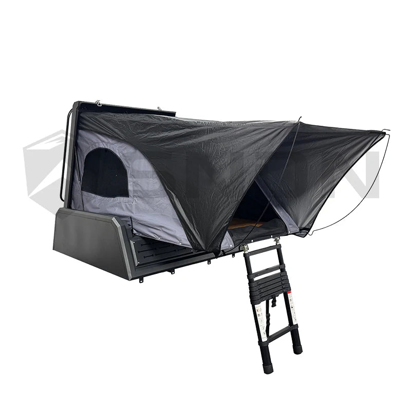 SNDN Pickup Truck Canopy Custom Logo Side Open Rooftop Tent Hard Shell Aluminum Premium Waterproof Roof Top Tent with Roof Rack